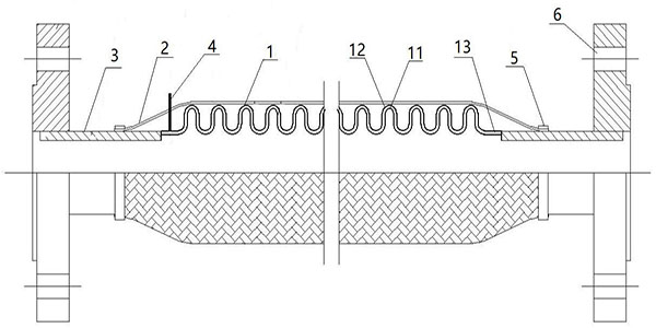 this is a high pressure metal hose structure technical drawing 