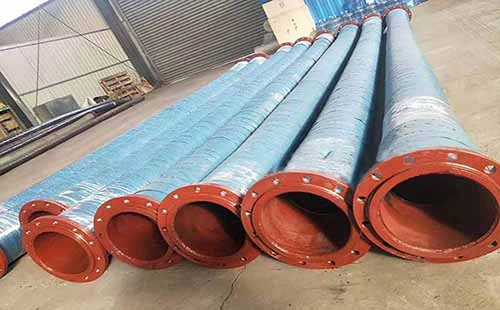 large industrial suction rubber hoses with flange fitting connection