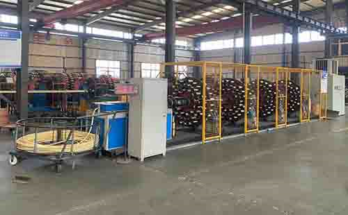 industrial hose manufacturing factory with production equipment